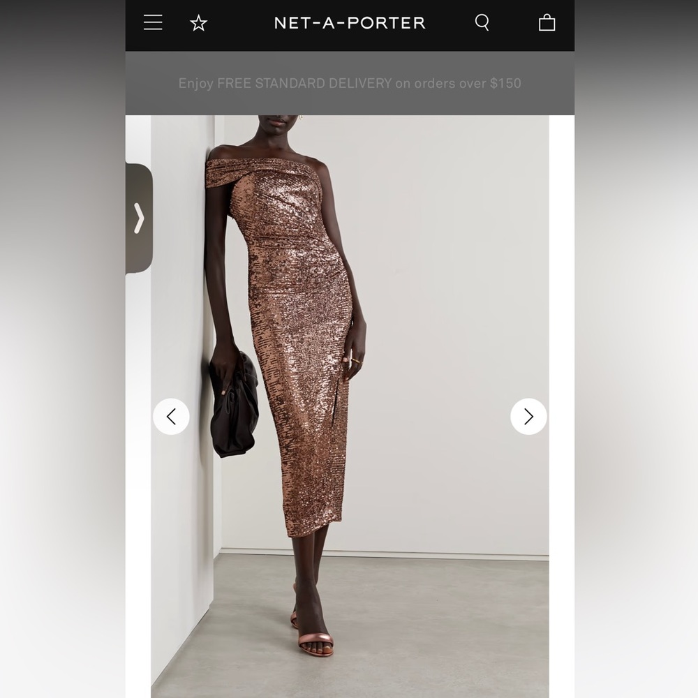 Simkhai Sequin Dress Zay strapless asymmetric sequined satin midi dress NWT